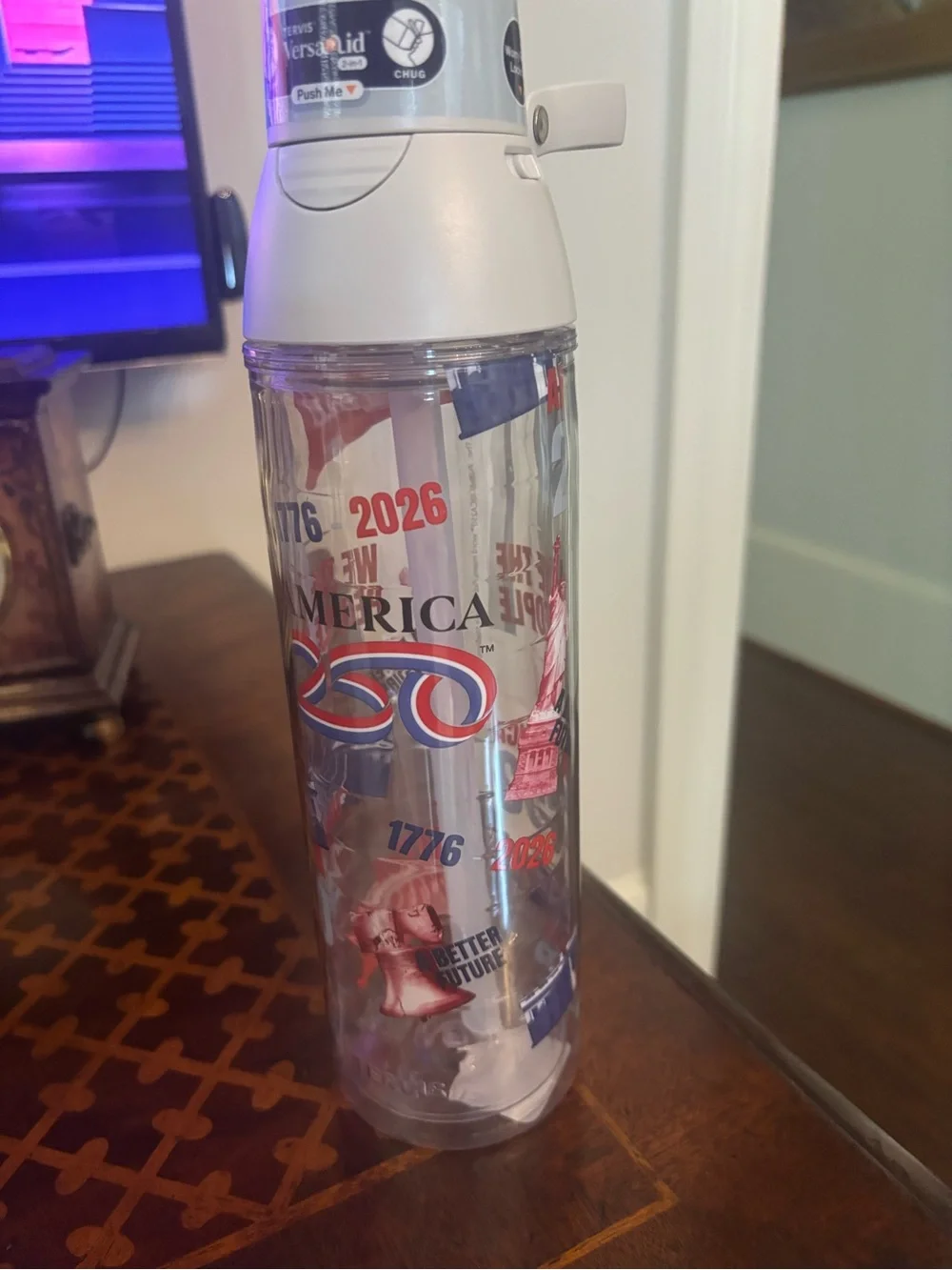 Patriotic America 250 Clear Travel Tumbler - Red, White & Blue Never Used!